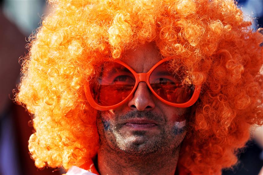 Man in orange wig